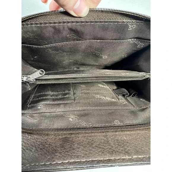 Vintage Fossil 1954 Crossbody Genuine Leather Bag Organizer Dark Brown 75082 - Picture 8 of 16